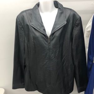 East 5th tailored Black leather jacket size large
